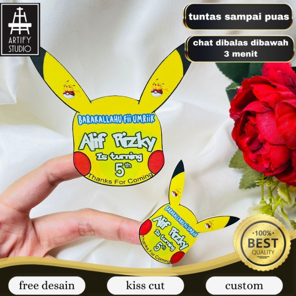 

Artify Sticker Karakter Ulang Tahun Taun Anak Stiker Label Hampers Ultah Birthday Custom Uk.Besar
