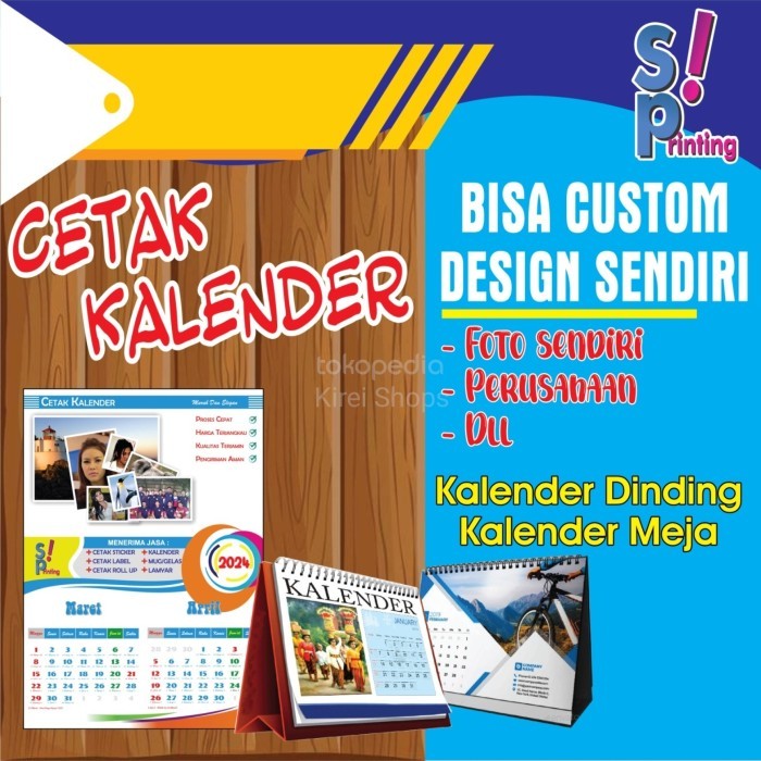 

Andma Kalender Kalendar Meja Custom ukuran A5 148x210mm 13lembar - laminasi glossy