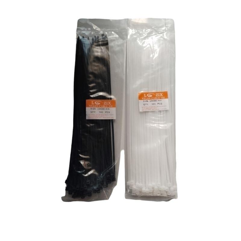 

Nylon cable ties 3.6 × 300mm warna putih dan hitam 1 pak isi 100 pcs
