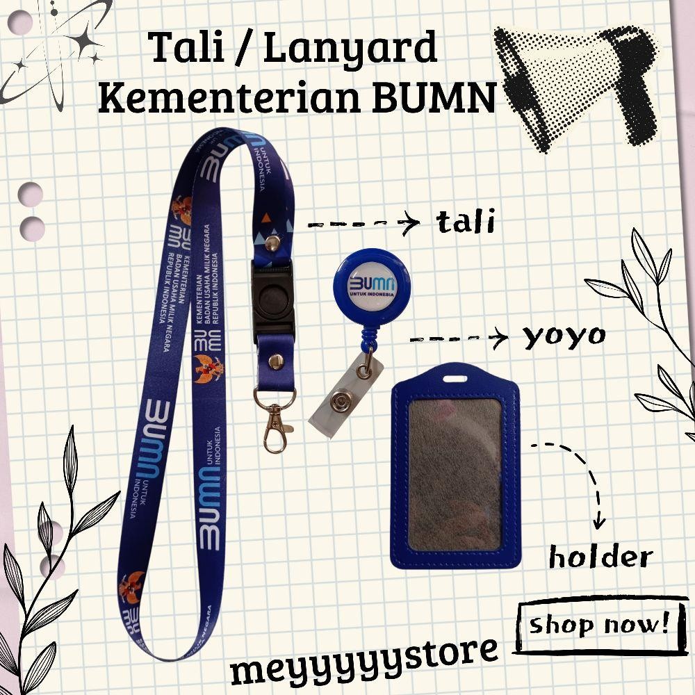 Tali ID CARD KEMENTERIAN BUMN / Lanyard KEMENTERIAN BUMN [STOCK MELIMPAH] Termurahhh Harga Grosir