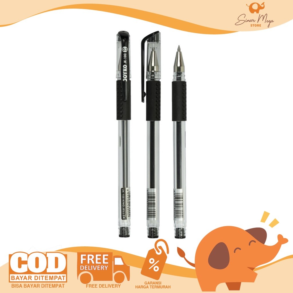 

Joyko Pulpen Gel Pen JK-100 Black Hitam 0.5mm Murah