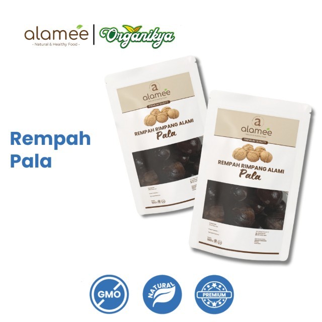 

ALAMEE Biji Pala Utuh Rempah Kering Nutmeg Whole Rimpang Organik Alami Bumbu Seasoning Masakan 100gr organikya