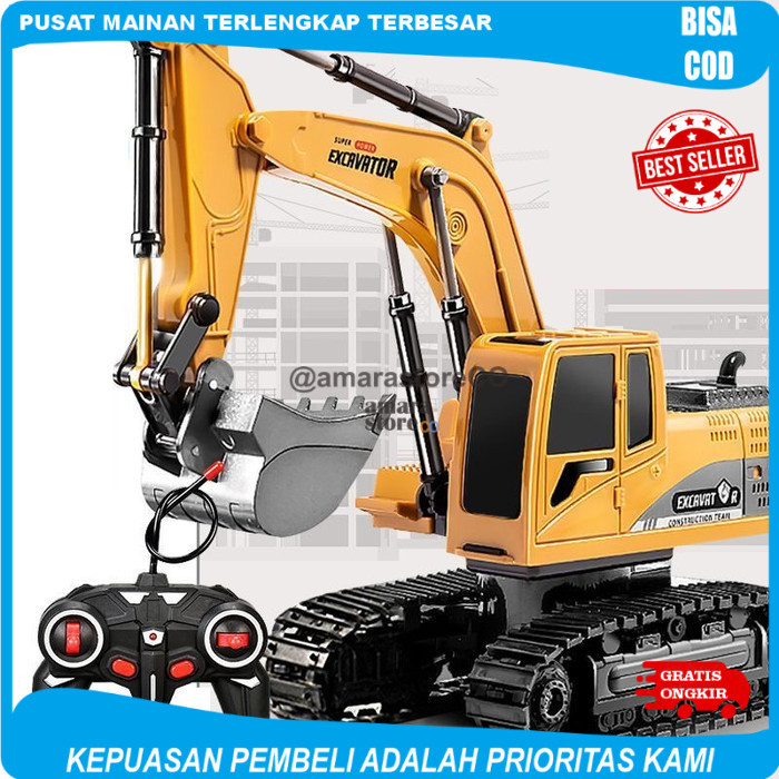 GRATIS ONGKIR Mainan Anak RC 40MHZ EXCAVATOR DIE CAST METAL JM22480 Mainan Remote Control Mobil Exca
