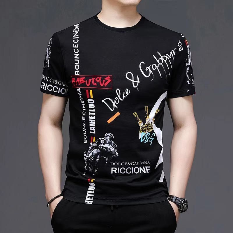 Kaos Pria Keren Terbaru Kaos Lengan Pendek Pria Sutra Es Tipis