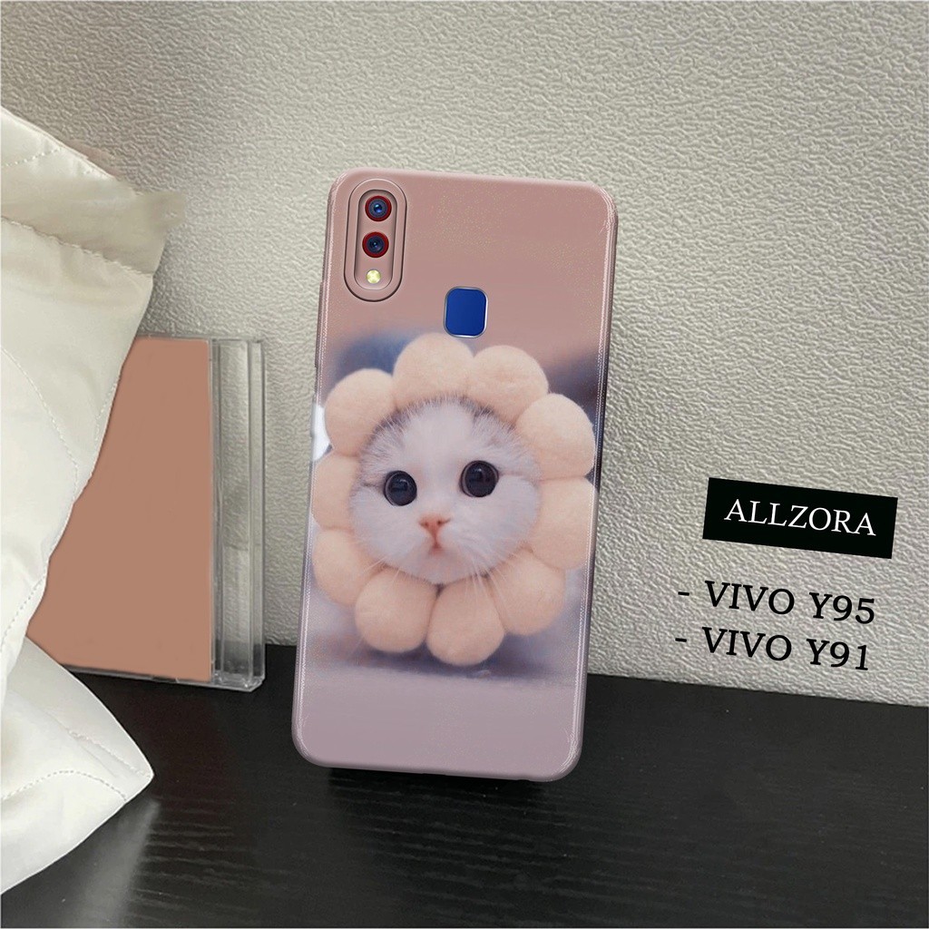 ALLZORA - Case Vivo Y91 / Vivo Y95 Terbaru - Fashion Case KUCING - Softcase Pro Camera - Kesing Hp -