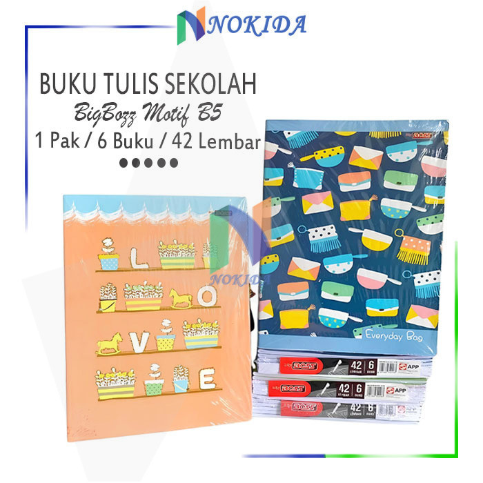 

Nokida Buku Tulis Sekolah Big Boss Isi 42 Lembar/6 Buku / Write Book Bigboss 1 Pack