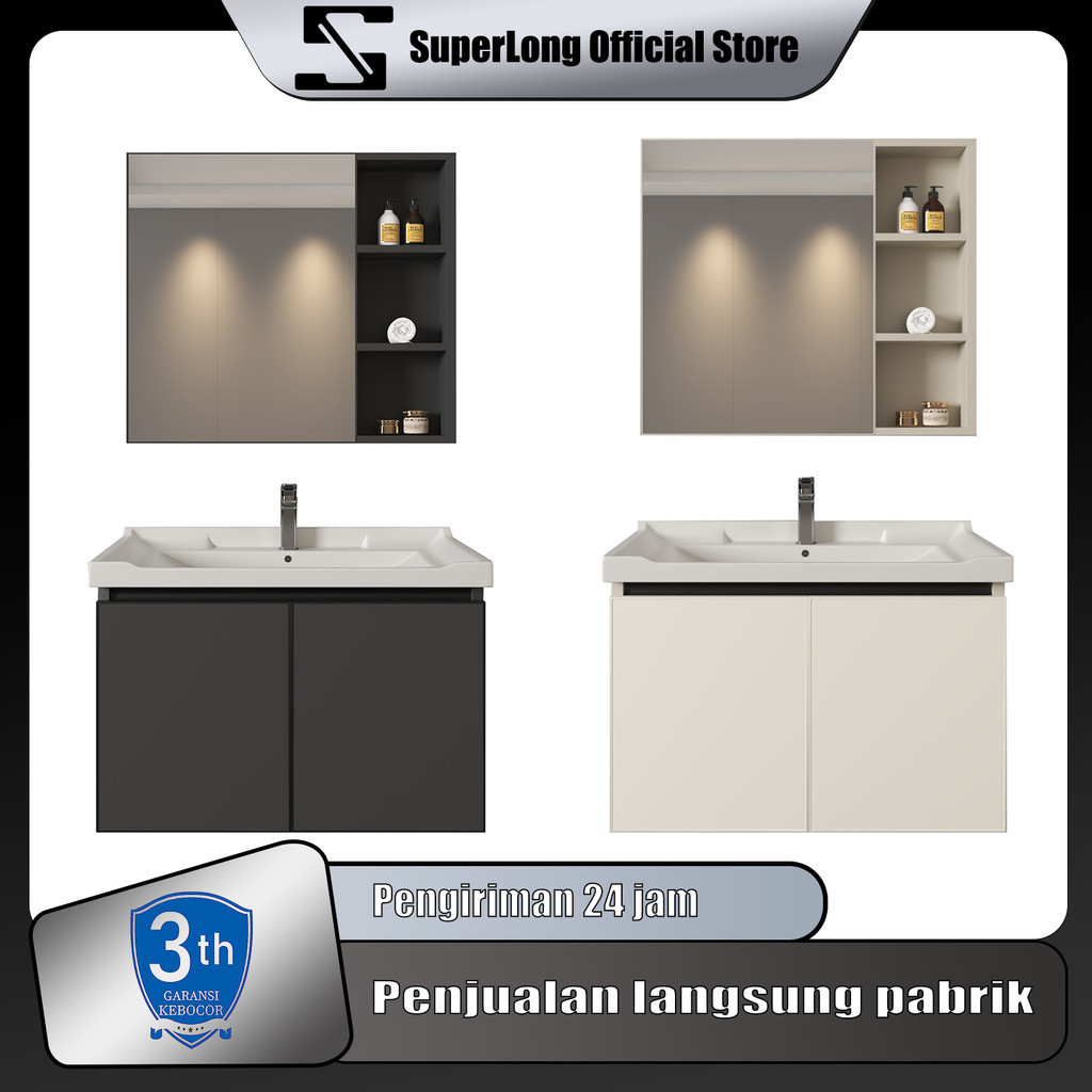 Kabinet Kamar Mandi (80CM)- Aluminium (Bathroom Cabinet)wastafel cabinet Kabinet Wastafel Kamar Mand