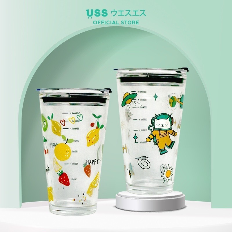 USS Gelas Kaca Karakter Tumbler Botol Kaca 450ml PROMO