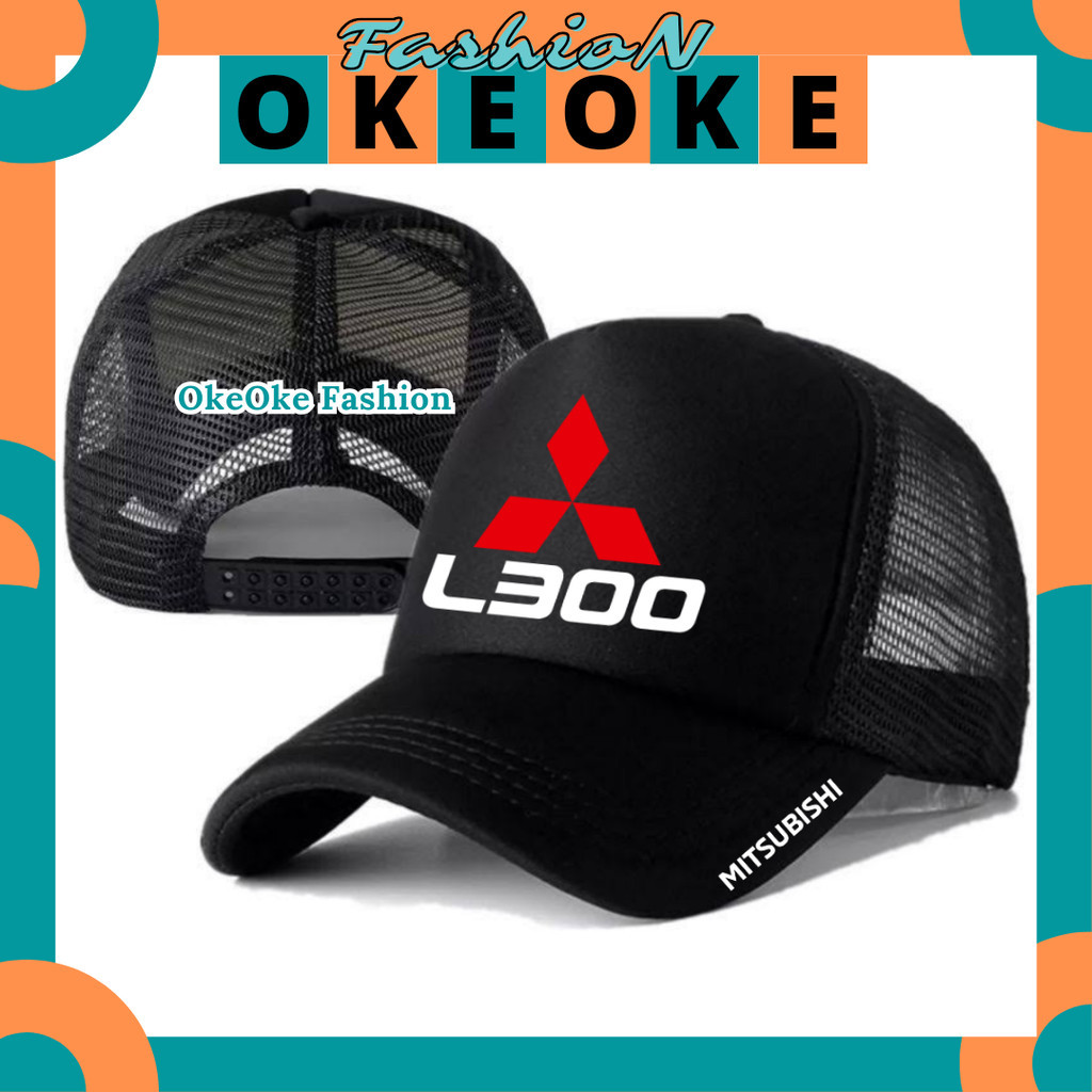 OkeOke Fashion Topi Trucker L300 - Topi Distro L300 Logo - Topi MITSUBISHI L300 Premium - Topi Pria 