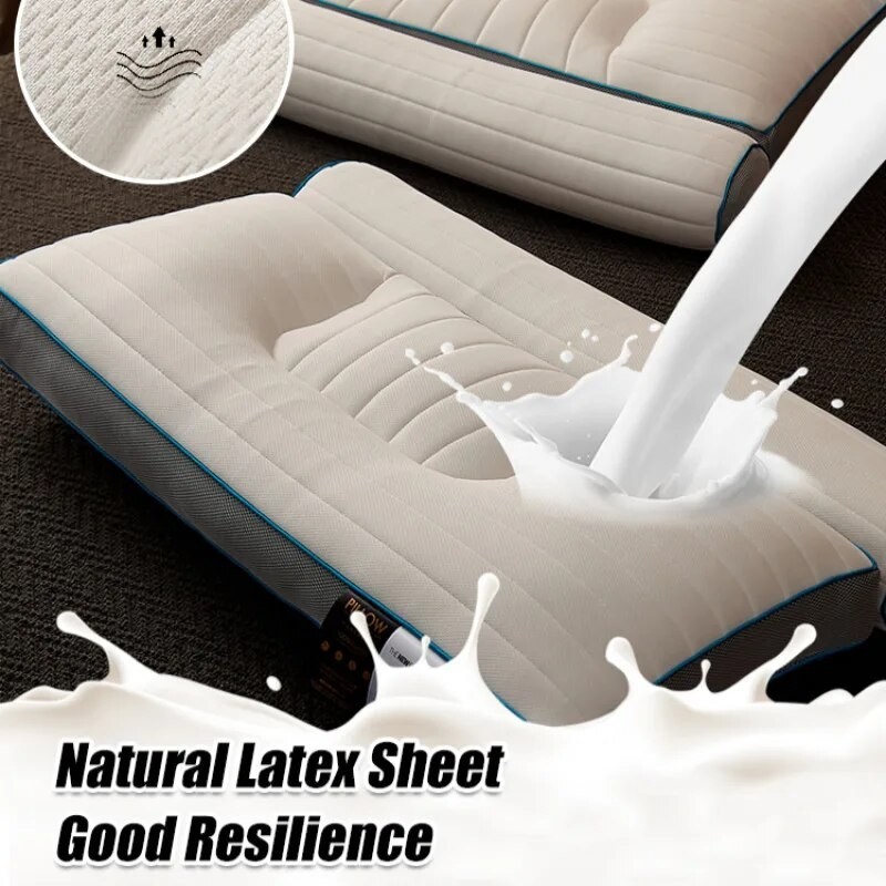 Anti-Traction Pillow Home Sleep Protection Cervical Spine Cylindrical Buckwheat + Latex Sheet + Ultr