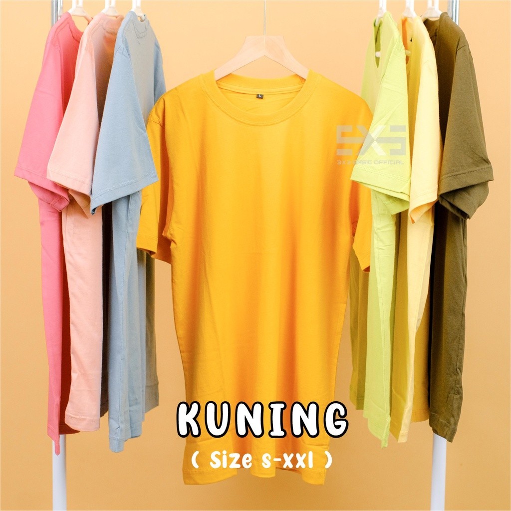 Kaos Polos Cotton Combed 30s Kaos Polos Kuning Premium Combed 30s