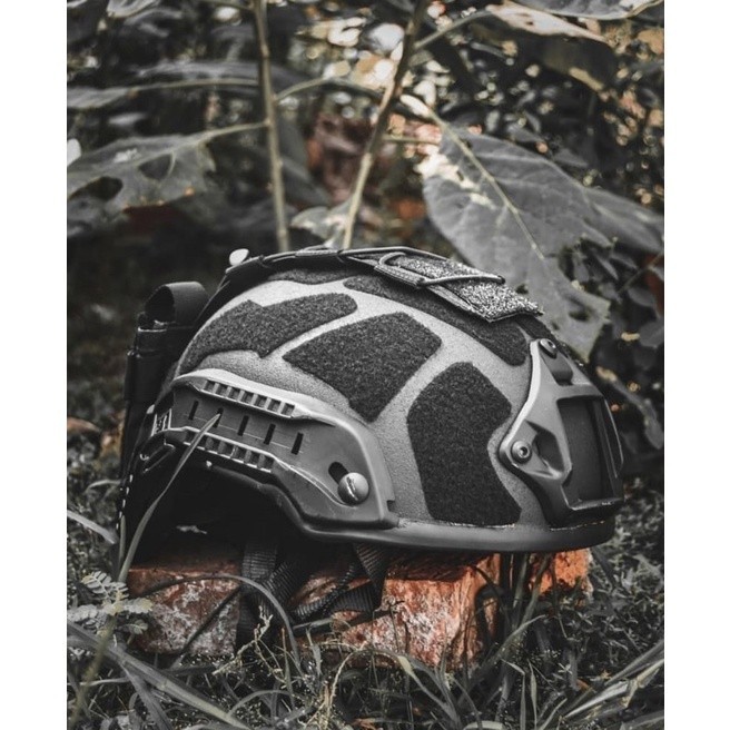 Helm Tactical Kevlar Balistic Scorpio Lev 3A Hitam Custom Tali Putar
