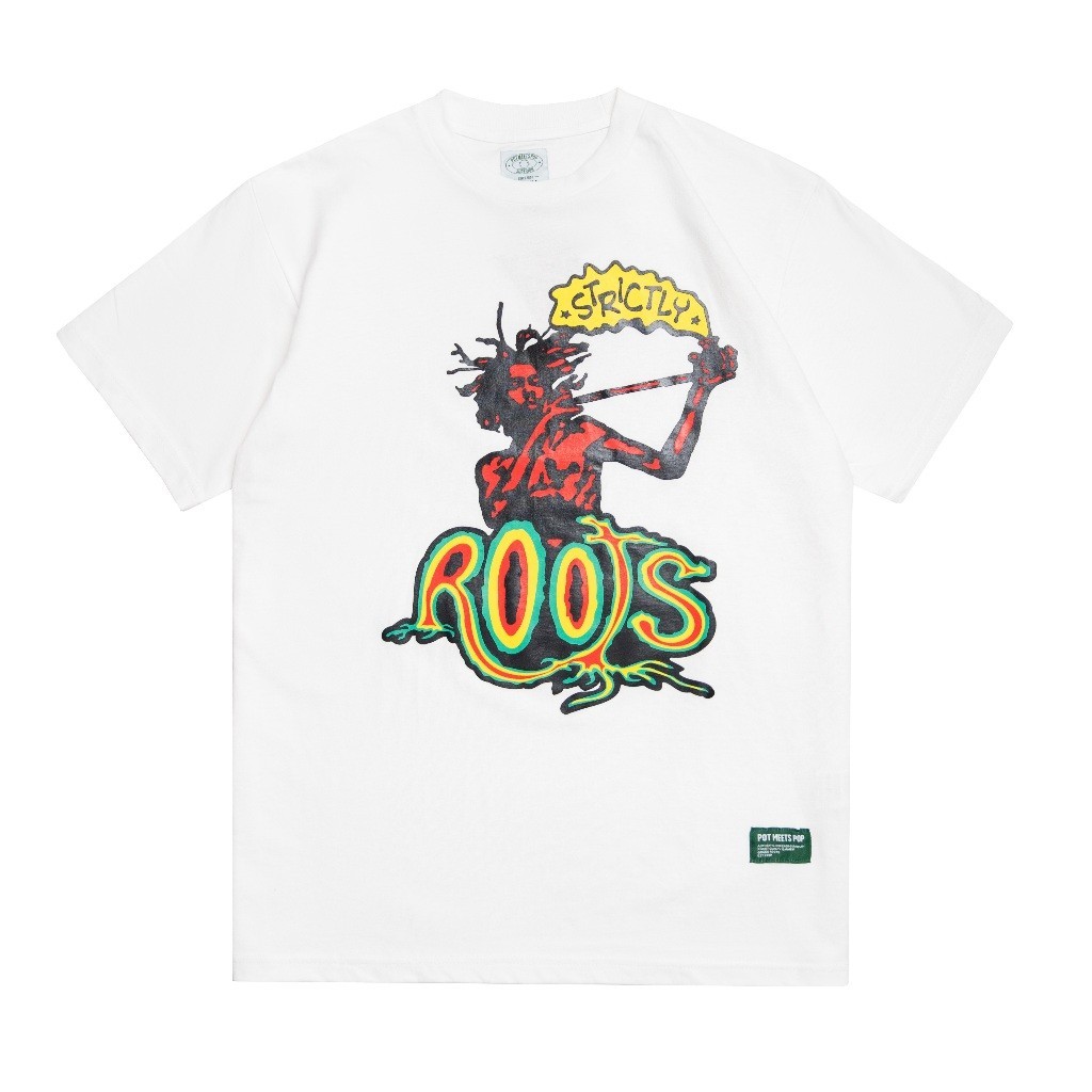 【COD】 POT MEETS POP - STRICTLY ROOTS TEE WHITE FW`23 Kaos T tshirt