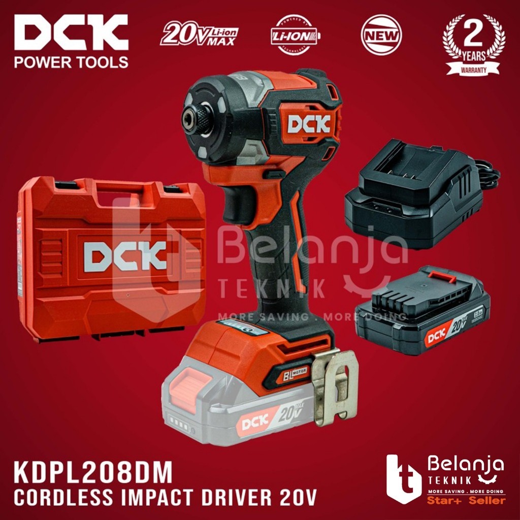 DCK Impact Driver Cordless KDPL208DM Mesin Bor Obeng Baterai 20V KDPL