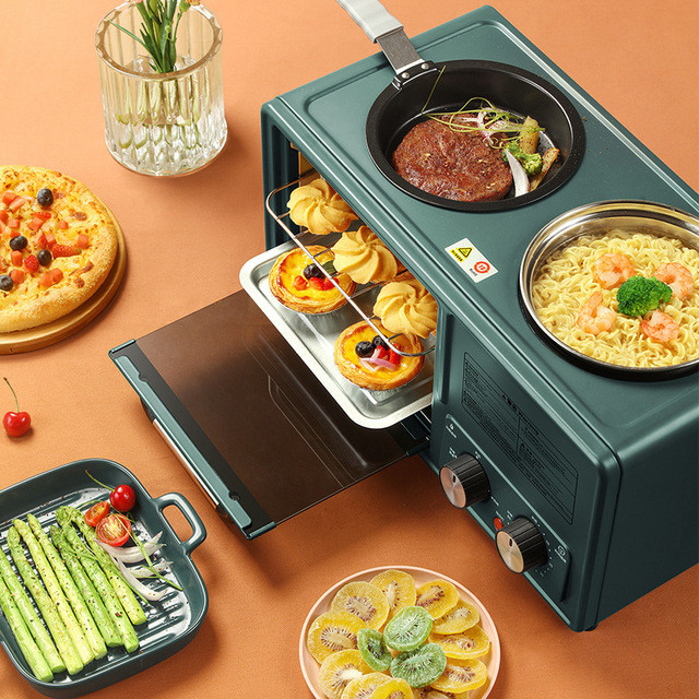 3 In 1 Electric Oven Breakfast Maker Coffee Maker Multi Functional Make Coffee Toast Fried Eggs