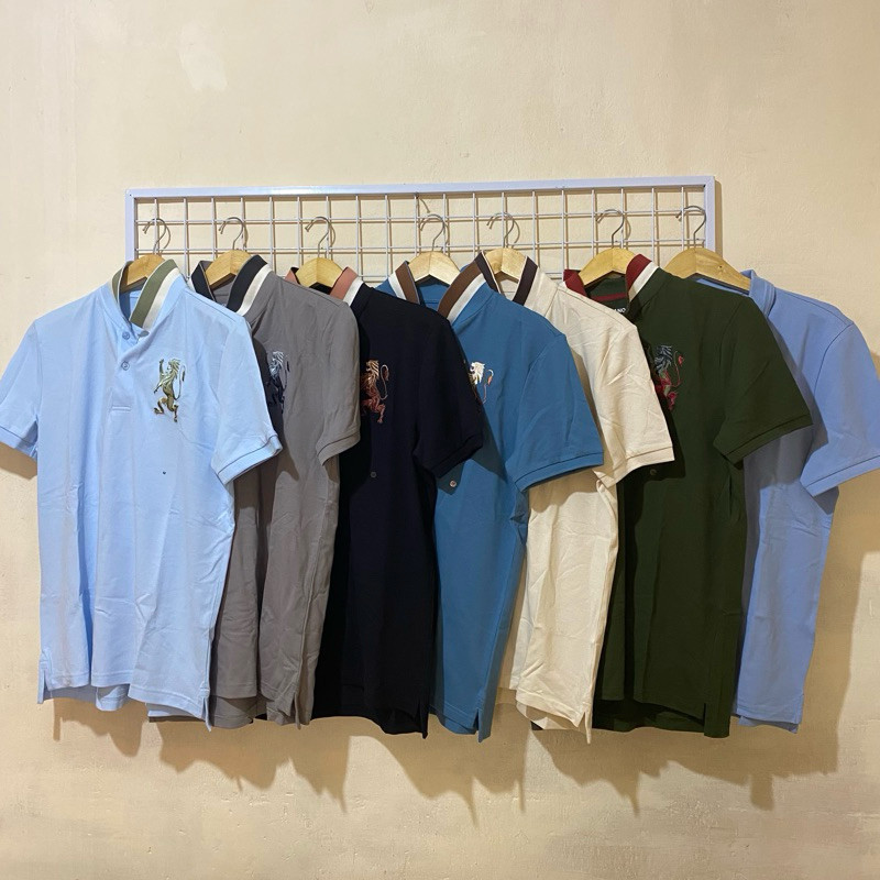 [ORIGINAL] POLO SHIRT GIORDANO 3D LION PRIA ( Black / Navy / White / Army / grey / Maroon / Blue / B