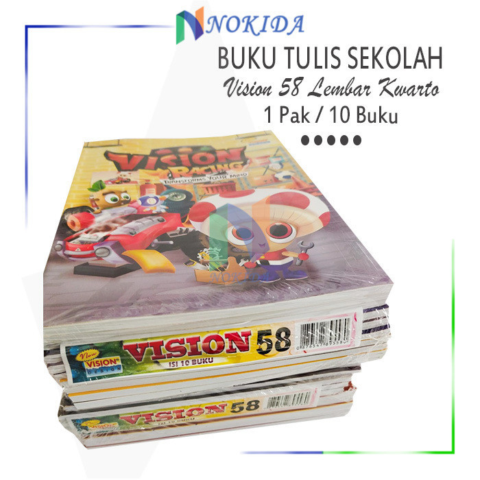 

Nokida Buku Tulis Vision 58 Lembar [1 Pack] / Buku Tulis Sekolah / Catatan / Tugas / Harian / Latihan / Buku 1 Pak Murah / Alat Tulis / Perlengkapan Sekolah Lengkap / Vision