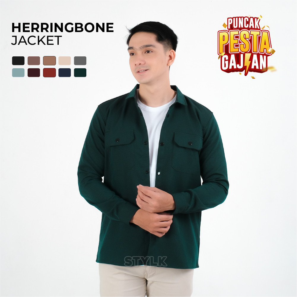 Stylelaki – Herringbone Jacket Trucker - jaket pria trucker