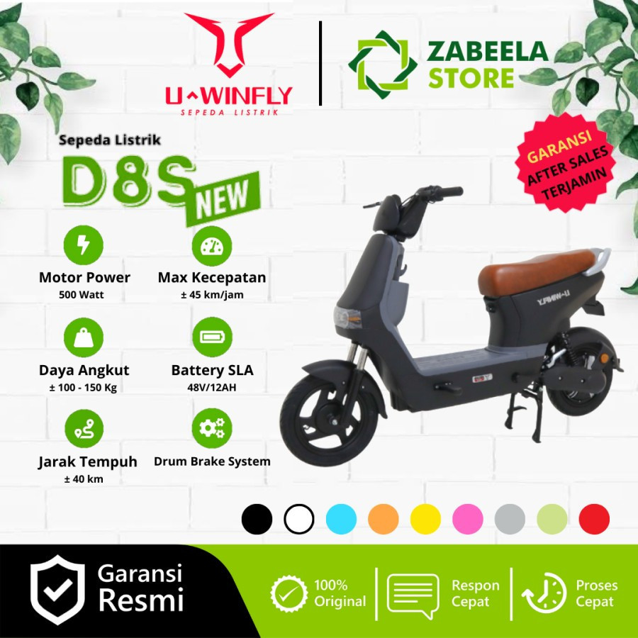 promo spesail Sepeda Listrik UWINFLY D8S DF8S 500 Watt 48V/12Ah Electric Bike Garansi Resmi Uwinfly Indonesia