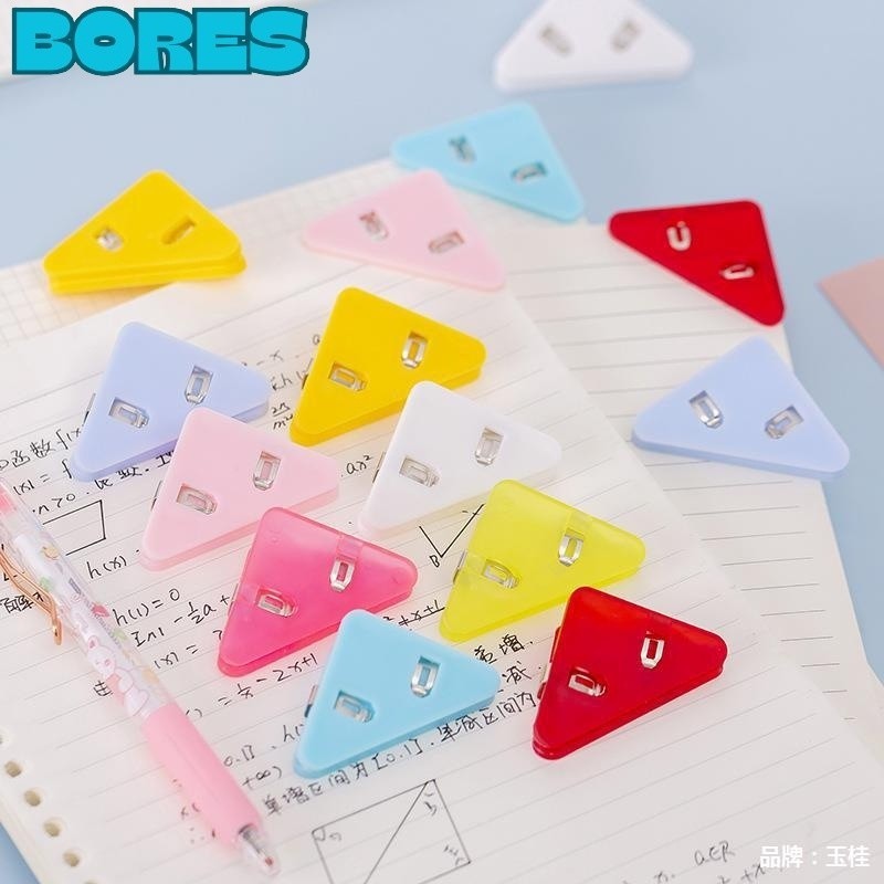 

BORES Paper Clip Segitiga Warna-Warni Klip Sudut Penjepit Buku Akrilik Penjepit Kertas Binder Plastik Clips Book & Paper Corner Perlengkapan Kantor Sekolah