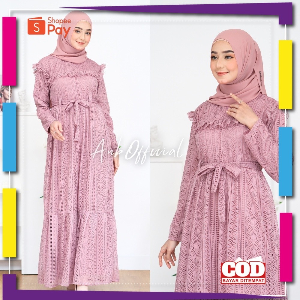 [PREMIUM BIG SALE] BUSUI FRIENDLY - SALSA DRESS MUSLIM MAXY EXSKLUSIVE PREMIUM MATERIAL BROKAT CORNE