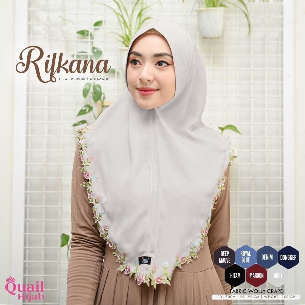 Rifkana Hijab Original Quail Hijab Wanita Bordir handmade Emran