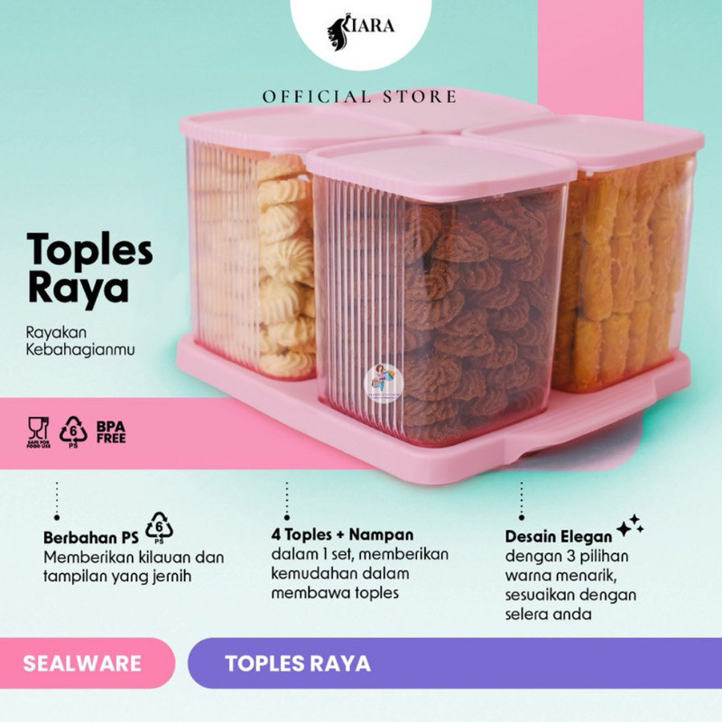 (P) TOPLES RAYA KIARA / TOPLES LEBARAN minimalis plastik set Nampan Free Gift box tempat penyimapana