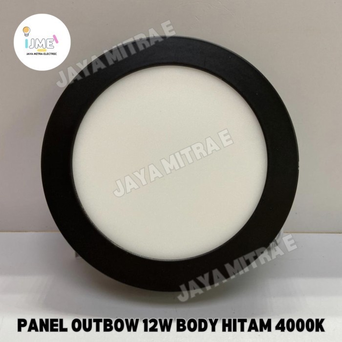 Lampu Led Downlight Panel Outbow 12W Body Hitam 4000K