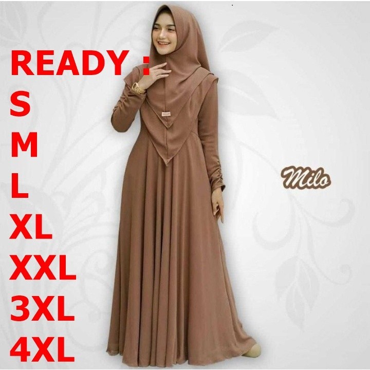 Gamis Set Khimar / Mayra Syari / Gamis Syari Wanita Terbaru 2023 / Dress + Hijab / Baju Syari Seraga