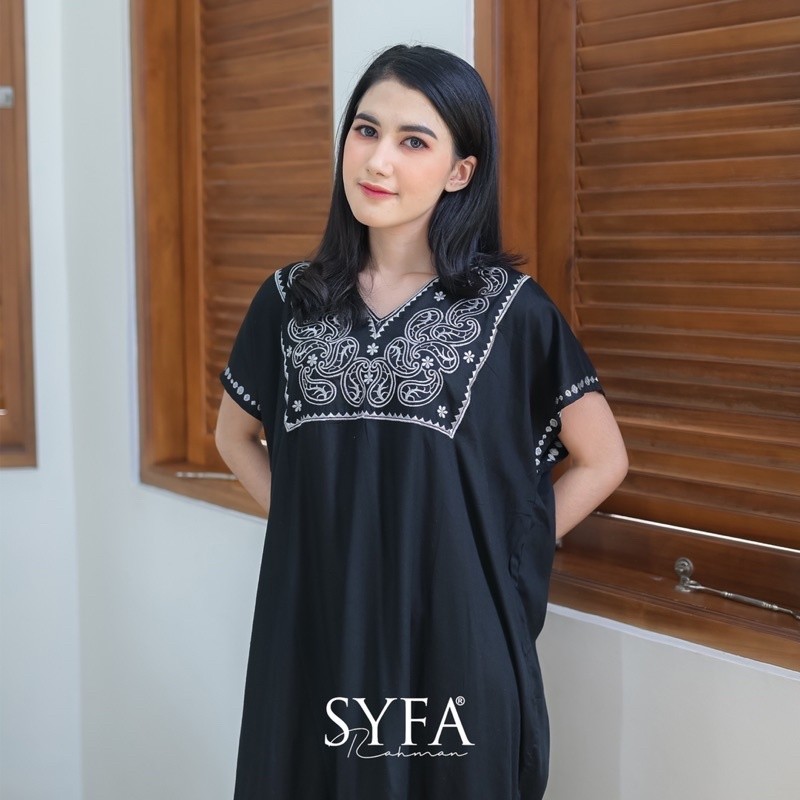 Syfa Rahman - Daster Daisy Viral Bordir Ruffle Jumbo Rayon Twill