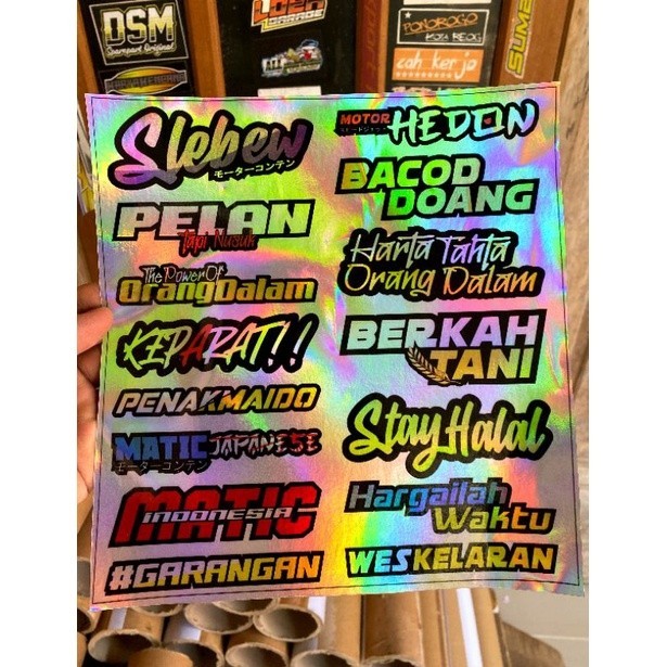 STIKER PACK RACING / STIKER PACK KATA KATA / STIKER QPCK HOLOGRAM / STIKER PACK HELM / STIKER PACK C