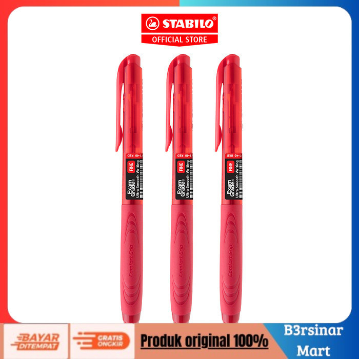 

[[KUALITAS TERBAIK]] STABILO Exam Grade 388 Ballpoint / Pulpen / Pen Red COD