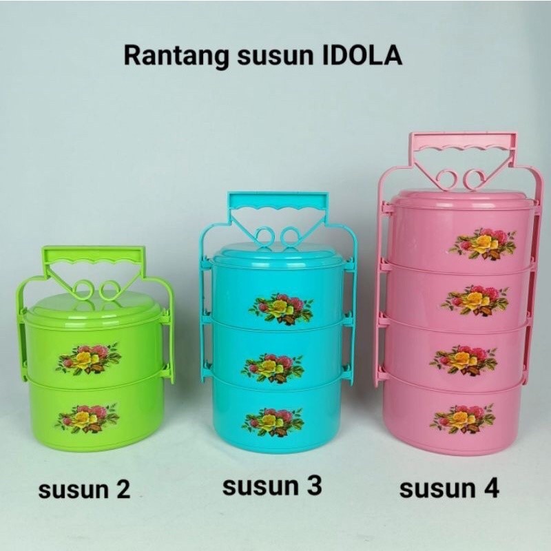Rantang plastik susun 2 serbaguna - Rantang lauk pauk bekal nasi grosir