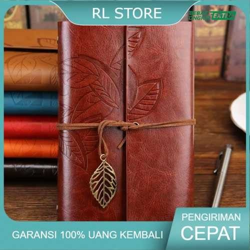 

PHANTACI Buku Catatan Binder Kulit Retro Leaf Kertas B7