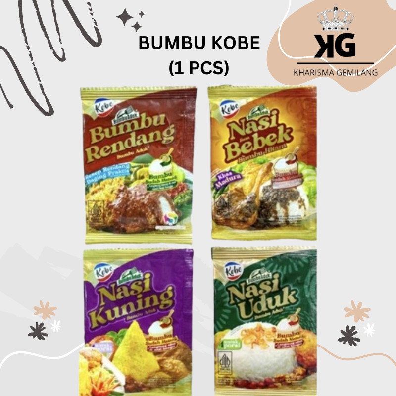 

KG - BUMBU INSTAN KOBE 15 GRAM (1 PCS) kobe Bumbu Nasi Uduk bumbu Aduk & nasi kuning & Nasi Bebek & Bumbu rendang