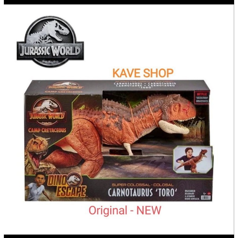Jurassic World : Super Colossal Carnotaurus Toro - Original MATTEL - NEW - Panjang +99 cm
