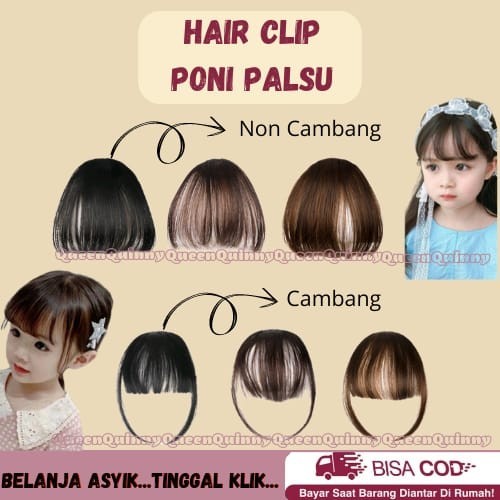 QC Rambut Poni Palsu /  Poni Palsu / Rambut Palsu Anak / Poni Rambut anak / Poni depan klip anak / p