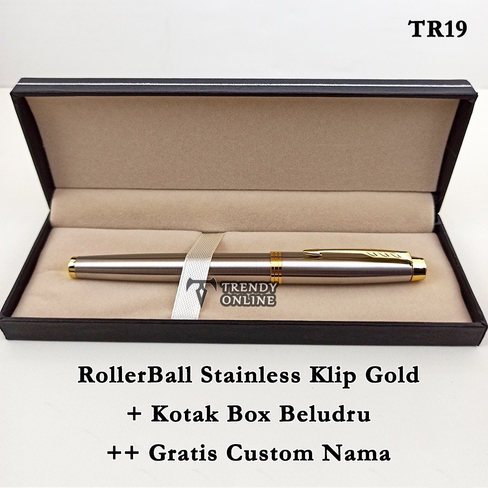 

Pulpen Elegan Roller Ball TR19 FREE Cetak Nama | Ball Point Promosi Custom Grafir, Pulpen + Box, Hadiah Souvenir Bolpoin