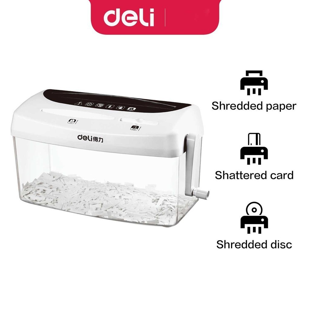 

DELI Penghancur Kertas Manual CD Card Paper A4 Shredder 4L - 9935