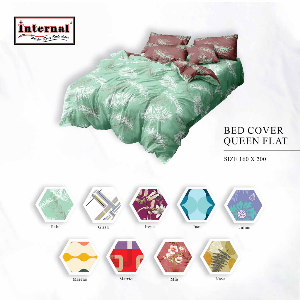 Internal - Bed Cover Set Queen 160x200 Tinggi 25 Fitted "Live"