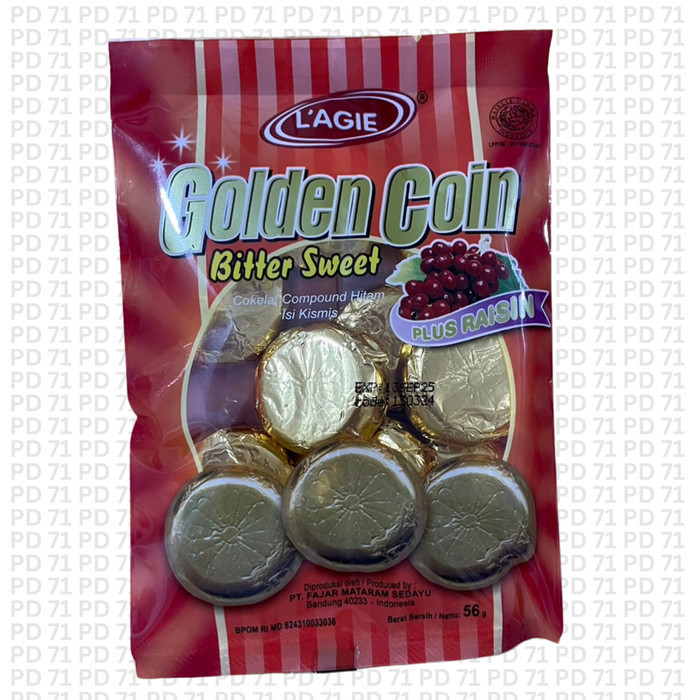 

Lagie Cokelat Golden Coin Bitter Sweet Plus Raisin