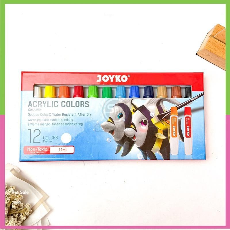 

Cat Acrylic Colors Joyko 12 Warna 12ml Non Toxic