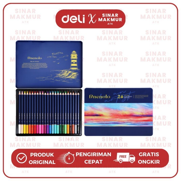 

✨LARIS✨ -Color Pencil/Pensil Warna Hybrid 24 Warna Finenolo Deli EC122-24 (Set)