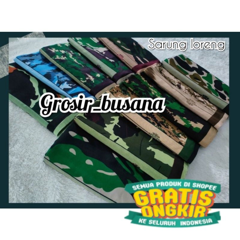 sarung loreng / sarung army / sarung Ansor Banser / sarung samarinda/ hitam kuning hijau