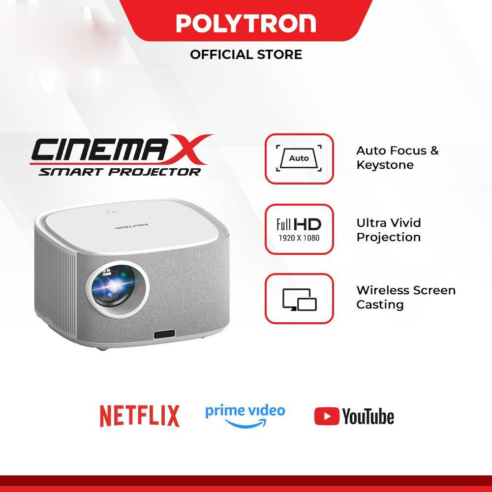Proyektor Smart Polytron PLP 91LFA 120 Inch FHD Ultra Vivid dengan Auto Focus dan Keystone