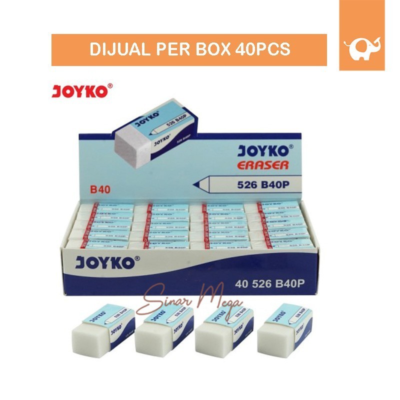 

DIJUAL PER BOX KECIL Joyko Penghapus Eraser 526 B40P Putih Kecil Murah Berkualiitas