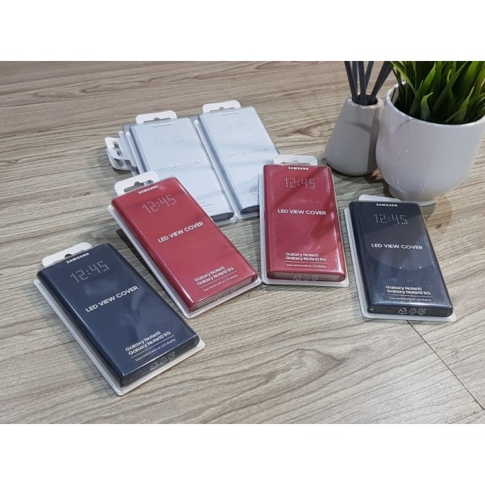 New[PROMO] Flip Clear View,Led View Cover For Samsung Note10 Note10 Plus Original - RED, LED VIEW NO