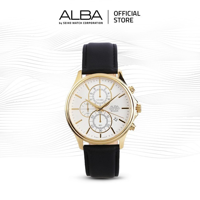 [TERMURAH] Alba AM3416 Jam Tangan Pria Analog Quartz Tali Kulit AM3416X1