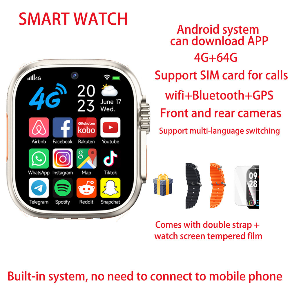 Android smart watch support APP Body sports Monitoring Cellular Network call AI video call watch WIF