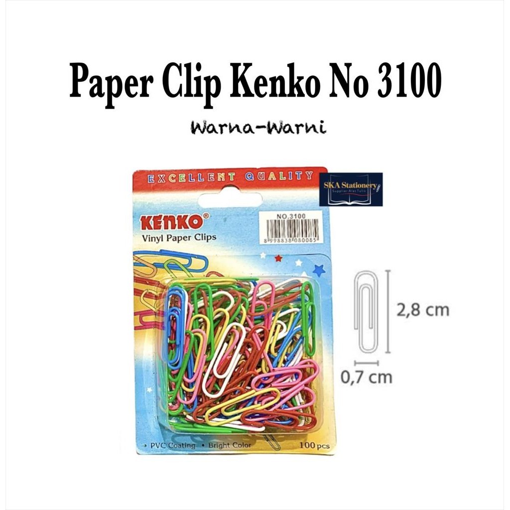 

Penjepit Kertas/Paper Clip Warna Kenko No 3100 (Pak)